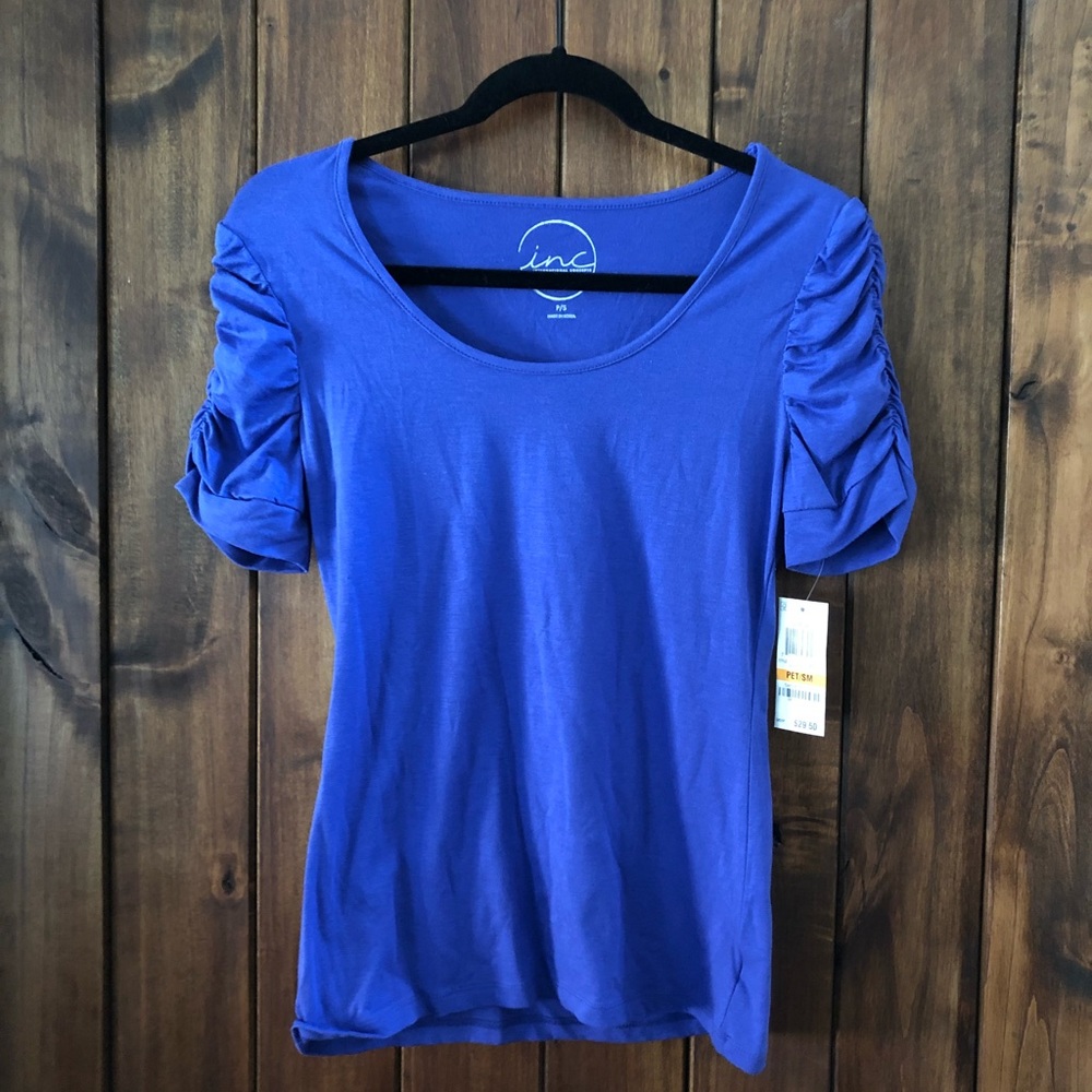 INC Gathered Sleeve Top